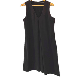 Willow & Thread Little Black Dress Sleeveless V-Neck Loose Fit Slant Hem Size 14